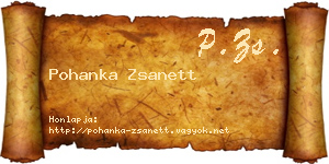 Pohanka Zsanett névjegykártya
